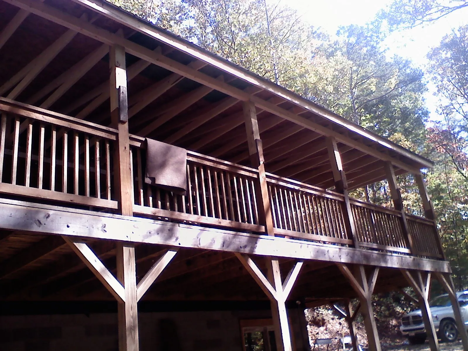 Timber framing under a new elevated porch and deck — Roof Leak Repair in Franktown by Roofing Brothers